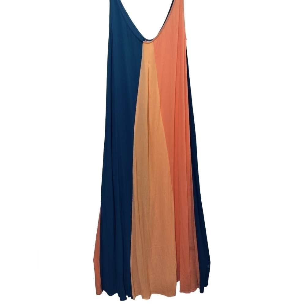 (1591) SKYE Emory Seashore Colorblocked Sleeveless Maxi Dress Size XL - Picture 3 of 13